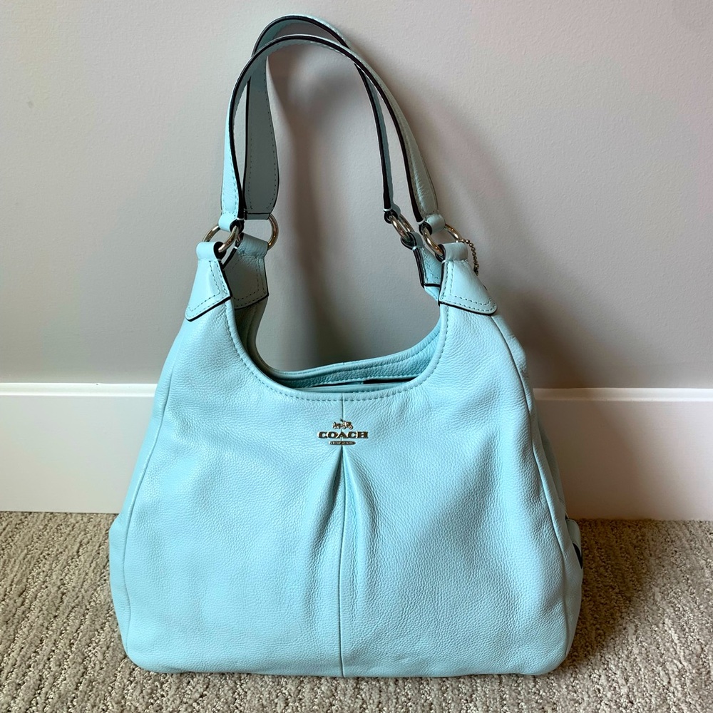 Robin’s Egg Blue leather COACH shoulder/hobo bag